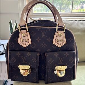 COPY of Louis Vuitton Brown Satchel with Gold-Tone hardware